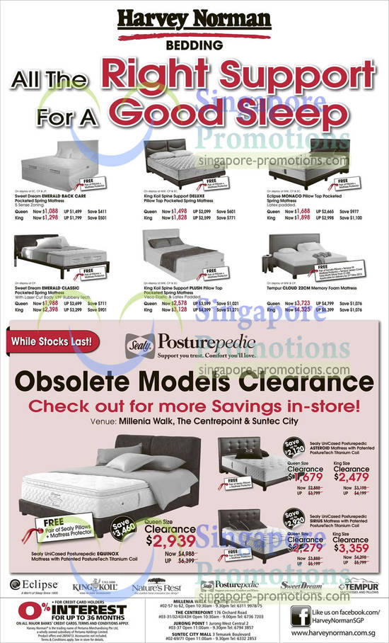 Bedding Sweet Dream, King Koil, Eclipse, Sealy Posturepedic Obsolete Models Clearance