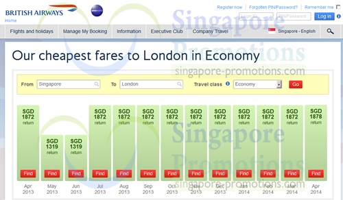 Featured image for British Airways London Promotion Air Fares 20 - 30 Apr 2013