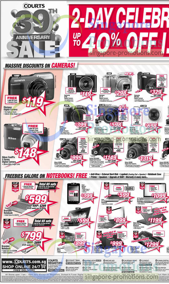 Digital Cameras, Tablets, Notebooks, Desktop PCs, Canon, Samsung, Olympus, Nikon, ASUS, Sony, HP, Acer, Sony, Lenovo, Toshiba