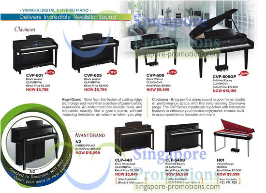 Digital Pianos, Hybrid Pianos, Clavinova, Avantgrand