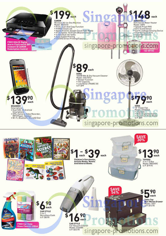 Electronics Canon Printer, Aerogaz Heater, Sona Fan, Vaccum Cleaner