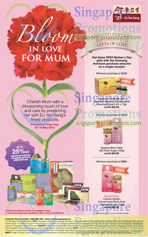 Featured image for (EXPIRED) Eu Yan Sang Mother’s Day Promotion Offers 17 Apr – 19 May 2013