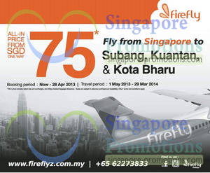 Featured image for (EXPIRED) Firefly Malaysia Promotion Air Fares 16 – 28 Apr 2013