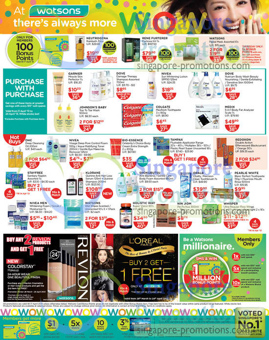 Hot Buys, Klorane, Medix, Redoxon, Shokubutsu, Revlon, Loreal, Oral B, Holistic Way