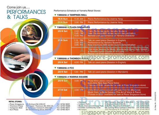 Performances, Talks Schedule, Time Table