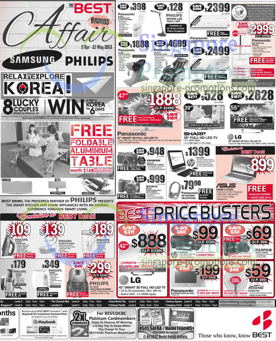 Philips, Panasonic, Steamer, Core Trainer, Massage Chair, Air Conditioner, Fridge, Digital Cameras, Desktop PC, Notebook