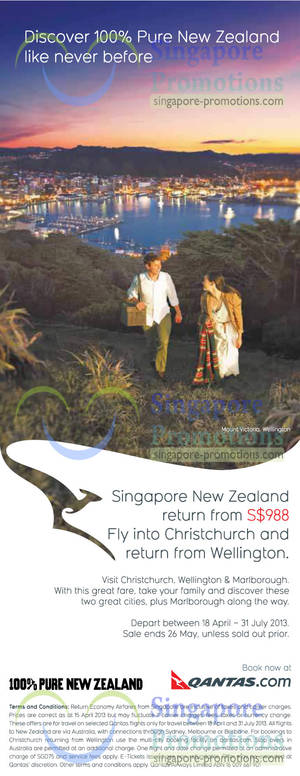 Featured image for (EXPIRED) Qantas Airways New Zealand Promotion Air Fares 25 Apr – 26 May 2013