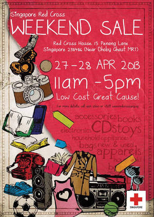 Featured image for (EXPIRED) Singapore Red Cross Weekend Sale @ Red Cross House 27 – 28 Apr 2013