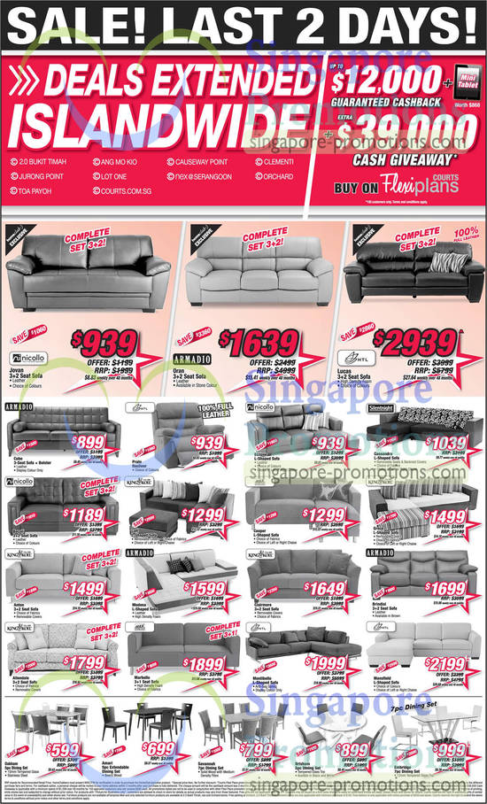 Sofa Sets Nicollo, Armadio, HTL, King Koil, Silentnight, Maxcoil