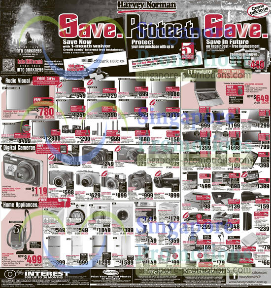 TVs, Digital Cameras, Washers, Printers, Notebooks, Fridges