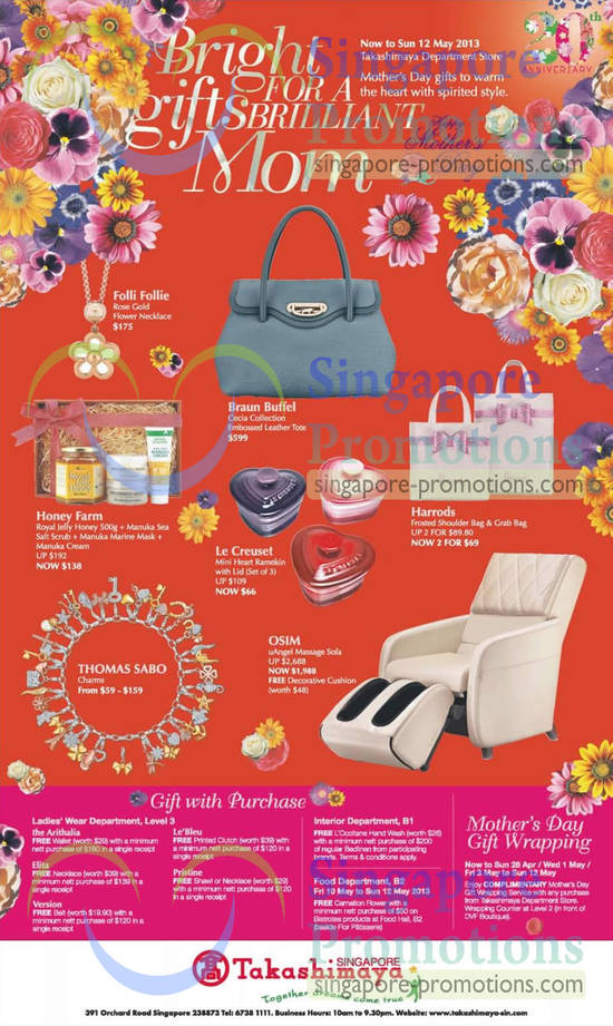 Takashimaya Bright Gifts for a Brilliant Mom 26 Apr 2013