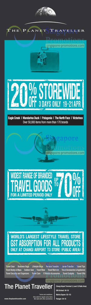 Featured image for (EXPIRED) The Planet Traveller 20% Off Storewide 19 – 21 Apr 2013