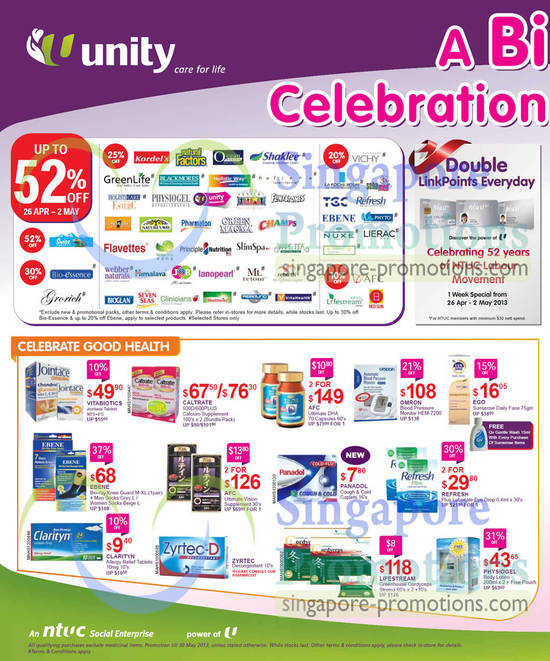 Up To 52 Percent Off on Bio-Essence, Grorich, Vitabiotics, Caltrate, AFC, Omron, Ebene, Lifestream, Physiogel, Zyrtec