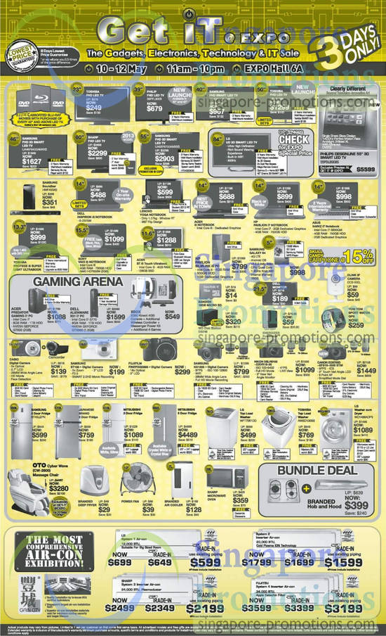 10 May TVs, Digital Cameras, Fridges, Washers, Air Conditioners, Sharp, Samsung, LG, Philips, Canon, Nikon, Fujifilm, Mitsubishi Electric