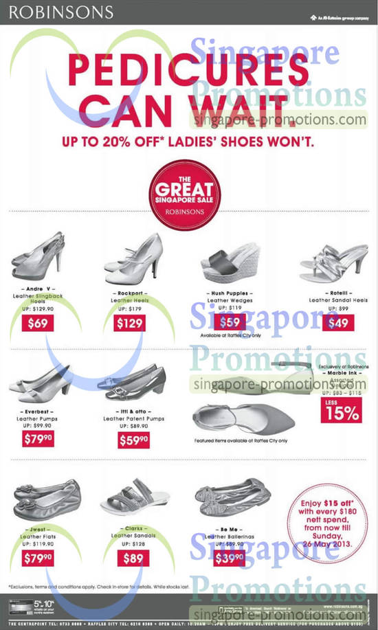 24 May Ladies Shoes Andre V, Rockport, Hush Puppies, Rotelli, Itti n Otto, Clarks