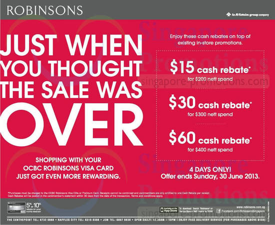 27 Jun OCBC Robinsons Visa Card Offers