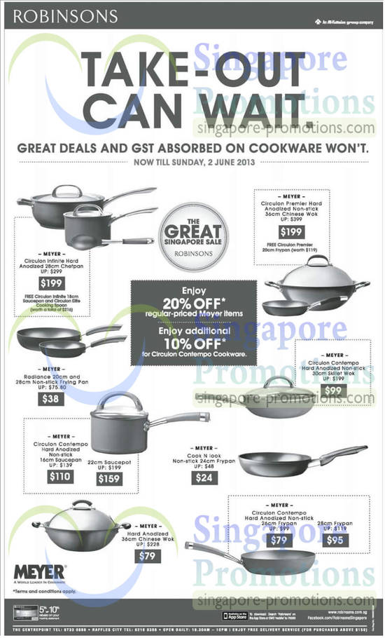 30 May GST Absrbed Meyer Cookware Deals