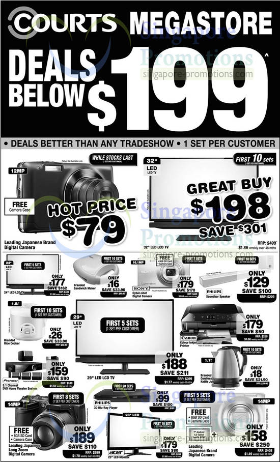 31 May Below 199 Dollar Deals, Digital Cameras, TVs, Players