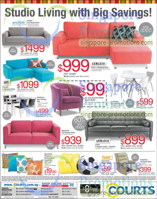 4 May Sofa Sets King Koil Anton, Armadio Felix, Cube, Fuze Bean Bag, Max Coil Cooper