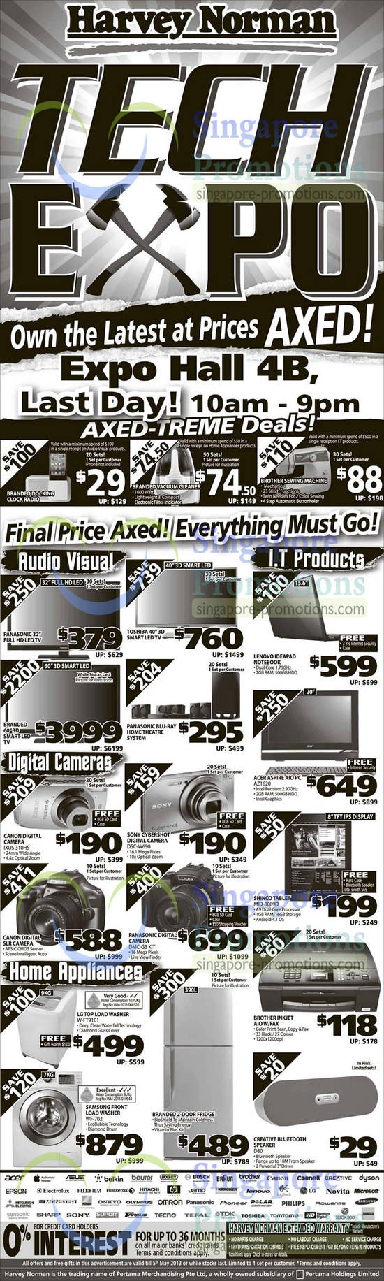 5 May Final Price Axed TVs, Digital Cameras, Washers, Fridges