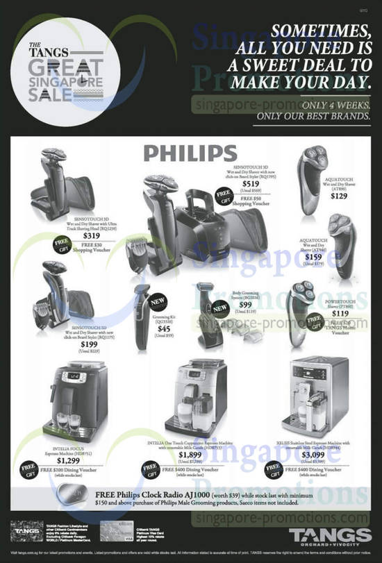 7 Jun Philips Coffee Machines, Shavers Aquatouch, Sensotouch 3D, Grooming Kits, Intelia Focus