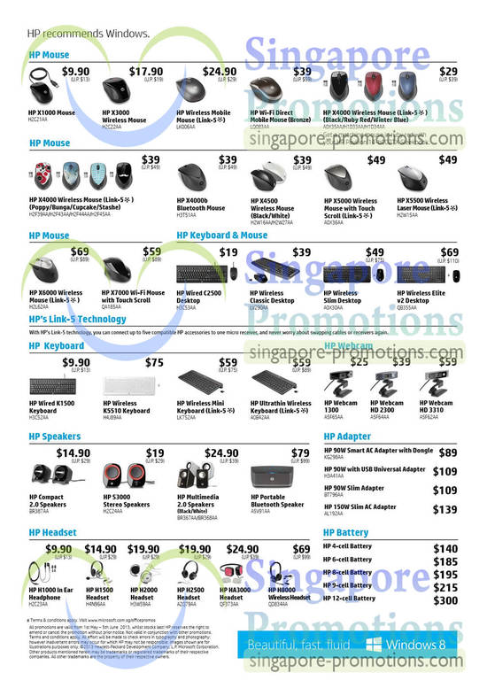 Accessories Mouse, Keyboard, Webcam, Speakers, Headset