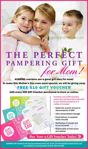 Featured image for (EXPIRED) Aussino Free $10 Gift Voucher With Every $50 Gift Voucher Purchase 9 May 2013
