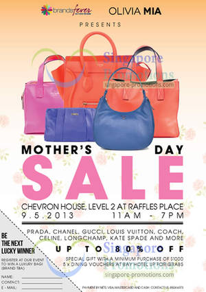 Featured image for (EXPIRED) Brandsfever Handbags Sale Up To 80% Off @ Chervon House 9 May 2013