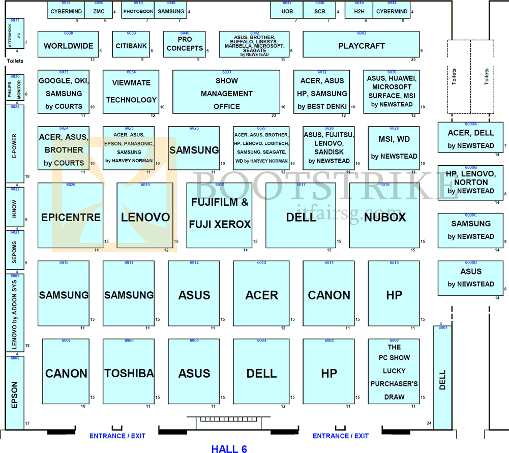 Floor Plan Map Hall 6 Singapore Expo PC SHOW 2013