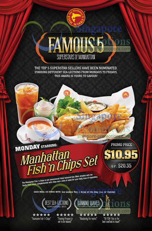 Featured image for (EXPIRED) Manhattan Fish Market “Famous Five” Dishes Promotion Offers 1 – 31 May 2013