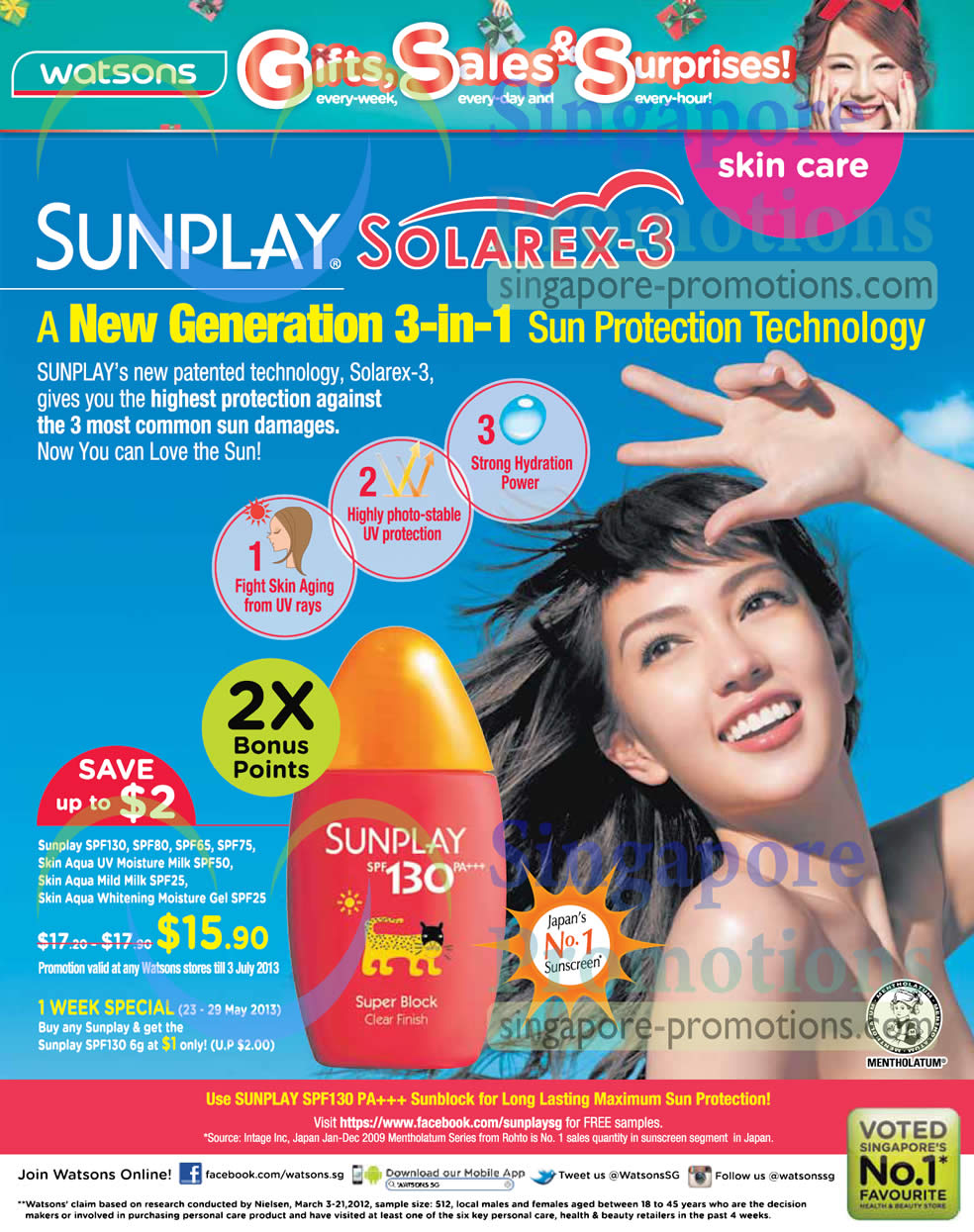 Featured image for Watsons Personal Care, Health, Cosmetics & Beauty Offers 23 - 29 May 2013