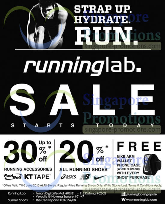 Up To 30 Percent Off Running Accessories, 20 Percent Off Running Shoes