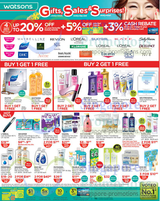 Up to 20 Percent Off, Buy 1 Get 1 Free, Buy 1 Get 2 Free » Watsons ...