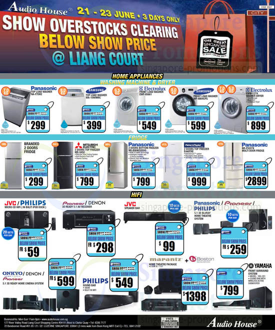 21 Jun Washers, Fridges, Speakers, Soundbars, Home Theatre Systems, Panasonic, Samsung, Electrolux, Mitsubishi Electric, Yamaha