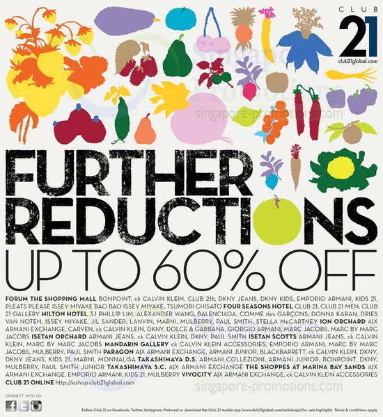 25 Jul Further Reductions Up To 60 Percent Off