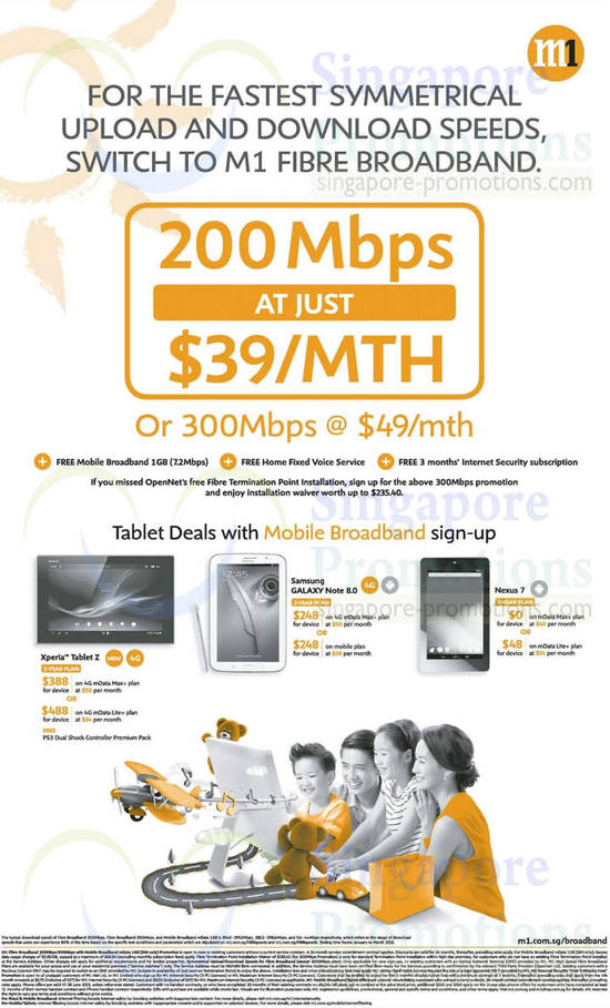 39.00 200Mbps Fibre Broadband, 300Mbps 49.00, Sony Xperia Tablet Z, Samsung Galaxy Note 8.0, Nexus 7