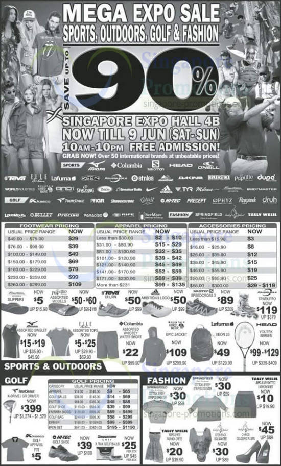 8 Jun Price List Footwear, Apparel, Accessories, Golf, Fashion