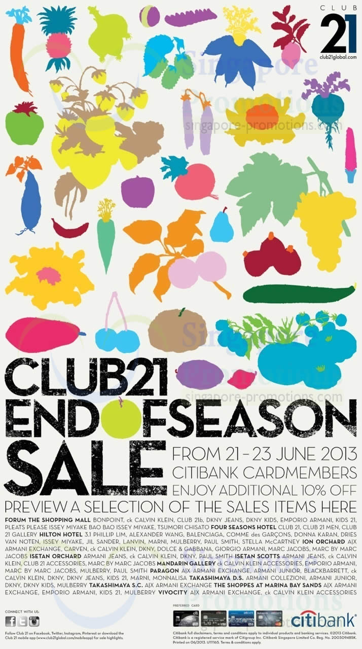 Featured image for Club 21 End of Season Sale (Further Reductions) Up To 30% Off 21 Jun 2013