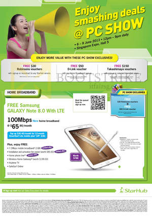 Featured image for Starhub PC SHOW 2013 Smartphones, Tablets, Cable TV & Mobile/Home Broadband Offers 6 – 9 Jun 2013