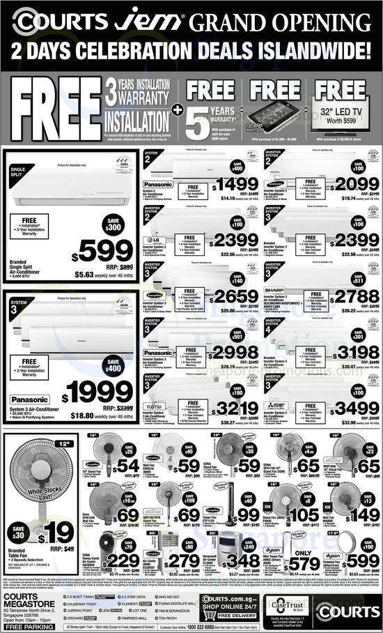 Fans, Air Coolers, Air-Conditioners, Sona, EuropAce, Mistral, Honeywell, KDK, Dyson