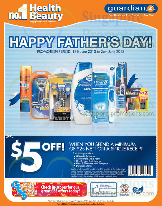 Fathers Day 5 Dollar Off Gillette, Oral B, Duracell Promo