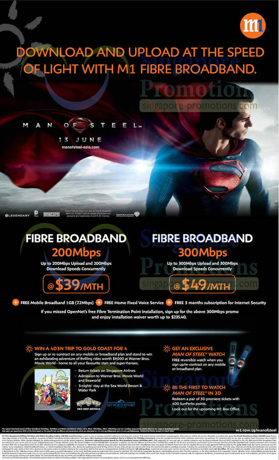 Fibre Broadband Plans, Free Man of Steel Premiums