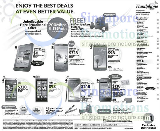 Handphone Shop, Samsung Galaxy Tab II 7.0, S4 LTE, S III LTE, Note II LTE, HTC One, Nokia Lumia 720, Huawei Y210