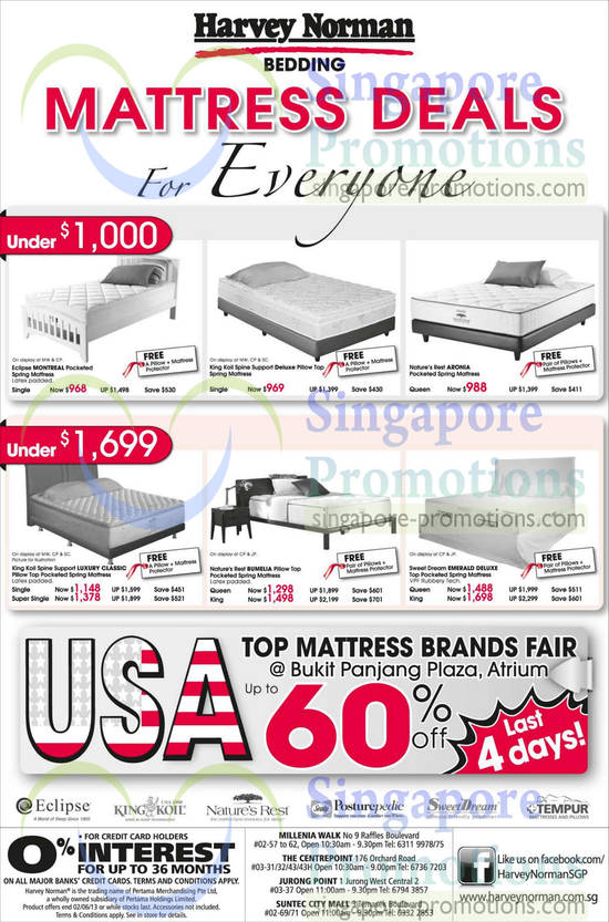 Mattresses, Eclipse, King Koil, Natures Rest, Sweet Dream