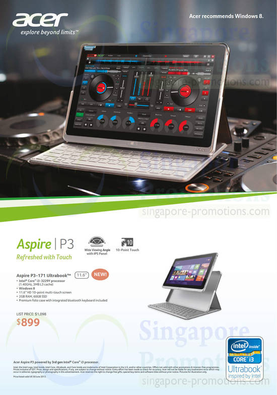 Notebook Aspire P3-171