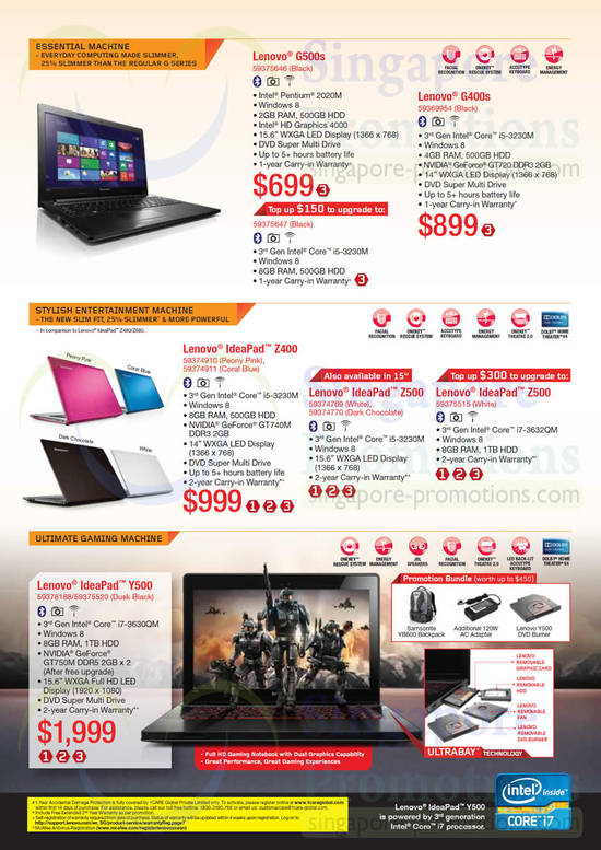 Notebooks G500s, G400s, Z400, Z500, Y500 » Lenovo ThinkPad &amp; Ideapad