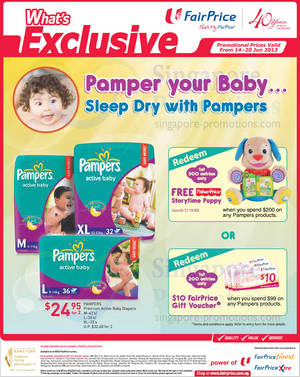 Featured image for (EXPIRED) Pampers FREE Gift With $99 Spend @ NTUC Fairprice 14 – 20 Jun 2013