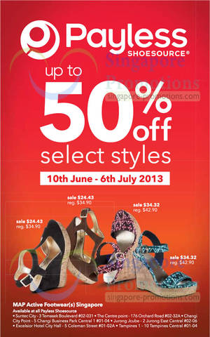 Featured image for Payless Shoesource Up To 50% Off Selected Styles 10 Jun – 6 Jul 2013