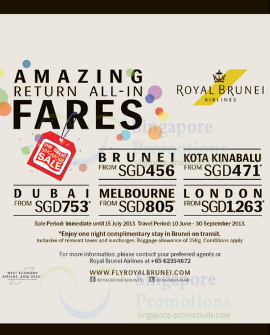 Royal Brunei Airlines 22 Jun 2013