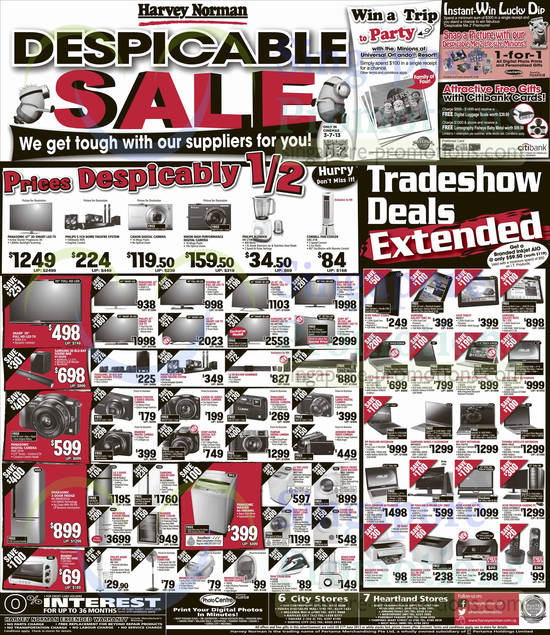 TVs, Digital Cameras, Fridges, Washers, Tablets, Canon, Toshiba, Panasonic, Samsung